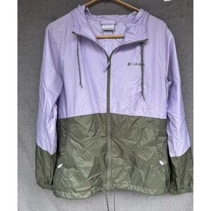 Columbia Jacket Womens Small Purple Olive Green Flash Forward Windbreaker Jacket